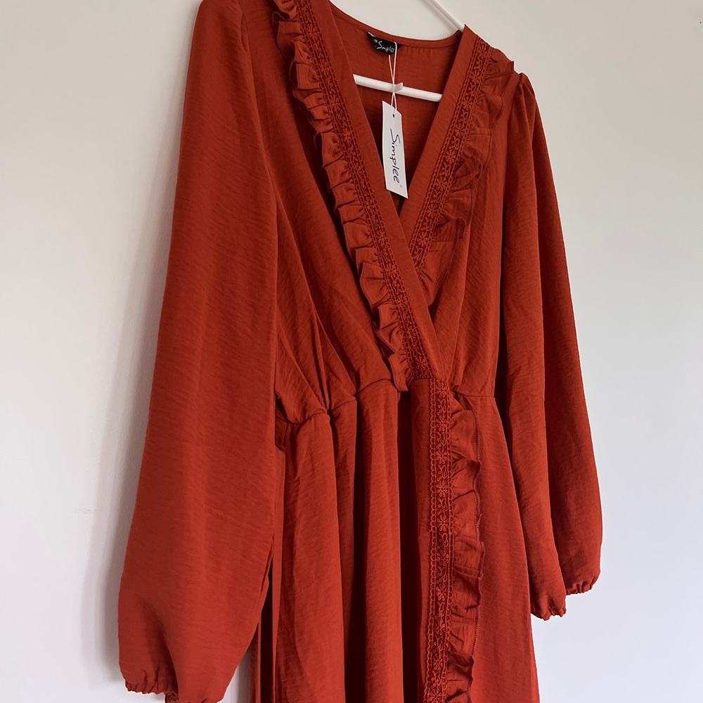 Simplee Rusty orange Maxi dress